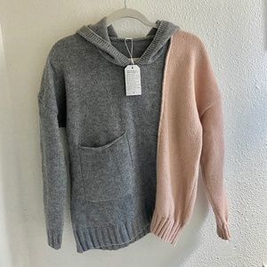 Rowye Grey /Pink Block  Oversized Sweater-New